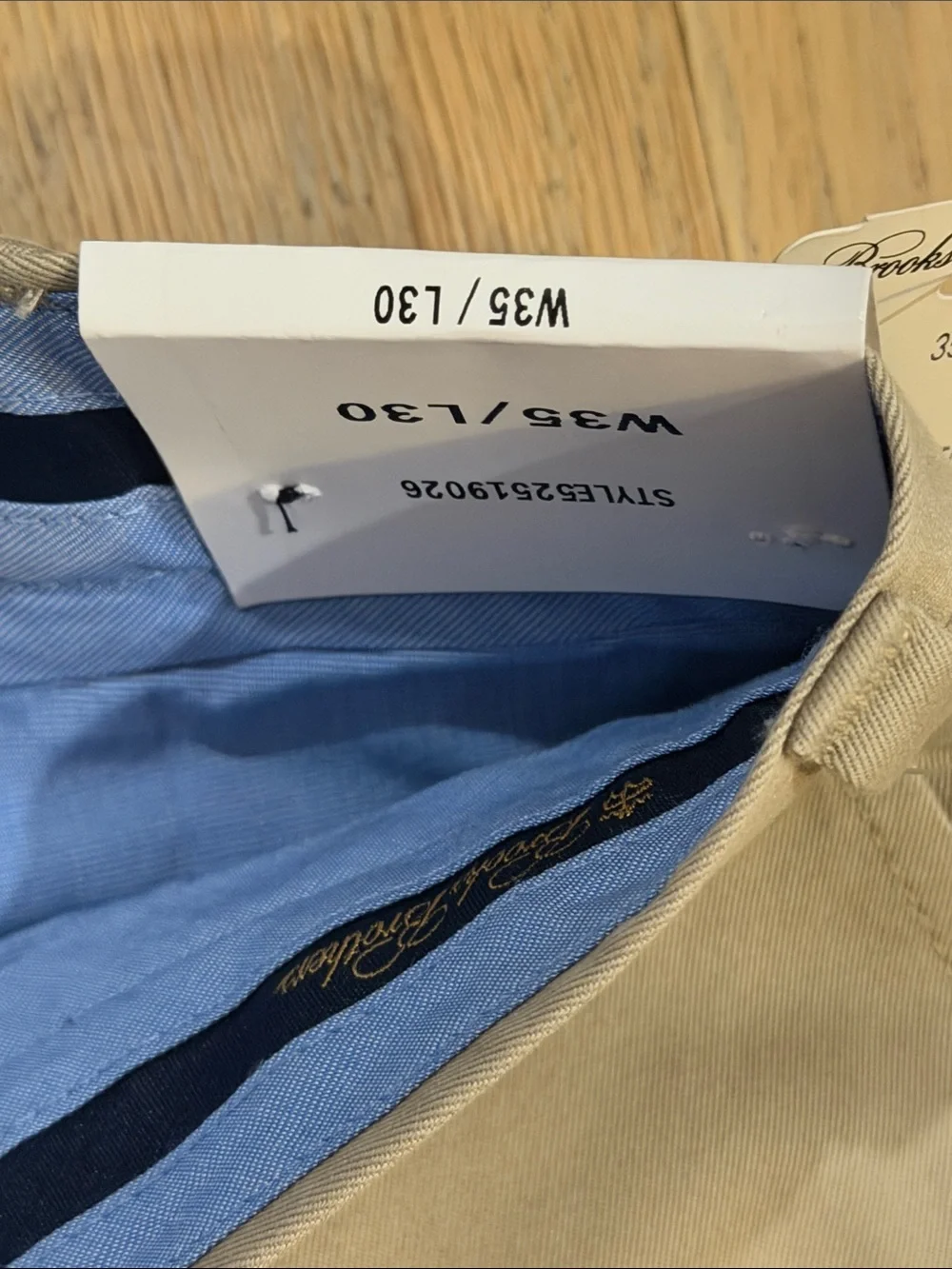 NWT Brooks Brothers Lightweight Advantage Chino Wrinkle Free Clark - 35x30